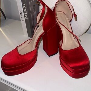Elegant Red Platform Heels